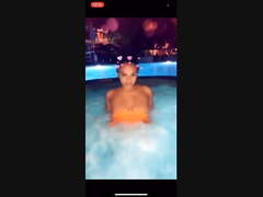 Cute Busty Teen Flashing Tits in Hottub